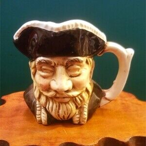 Vintage Pirate Toby Mug Ceramic 3.5" High Excellent Condition No Chips